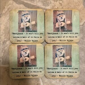 Set of Four Dog Quote Coasters